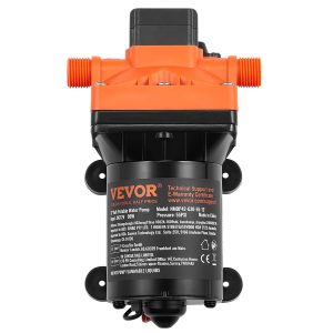 VEVOR 12-V-Membranpumpe, 11,36 L/min, 4-Kammer-DC-Wasserpumpe mit automatischem Druckschalter 40–100 PSI einstellbar, 55 PSI, 1/2 Zoll MNPT-Anschluss, für Wohnmobil, Yacht, Imbisswagen, Camper, Marine 33