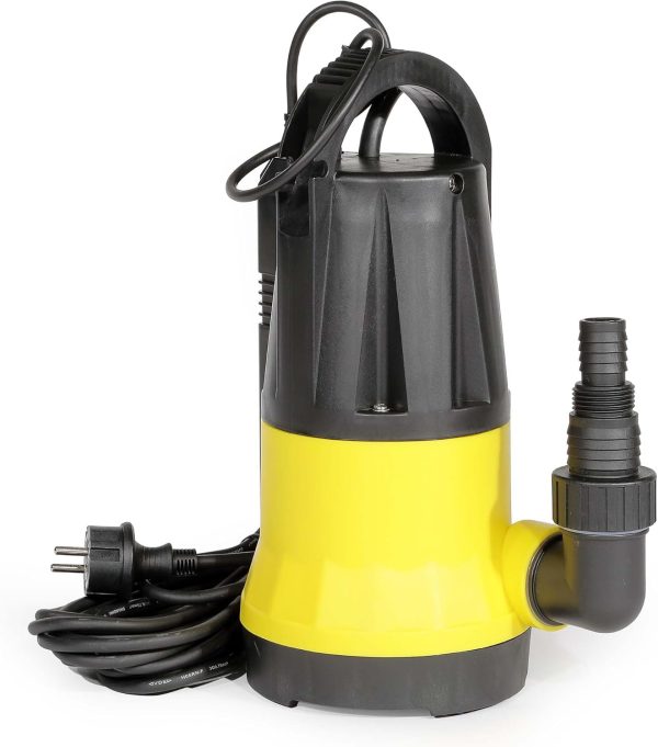 Wiltec Schmutzwasserpumpe mit Sensor 550 W, Tauchpumpe Schmutzwasser mit 2 Modi, Wasserpumpe 12500 l/h, Brunnenpumpe 7 m Förderhöhe & 7 m Tiefe 1