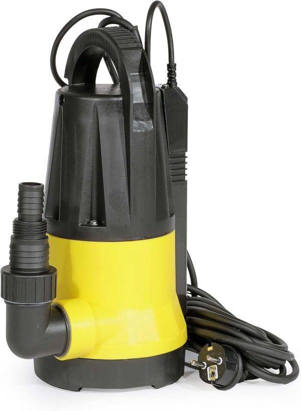 Wiltec Schmutzwasserpumpe mit Sensor 550 W, Tauchpumpe Schmutzwasser mit 2 Modi, Wasserpumpe 12500 l/h, Brunnenpumpe 7 m Förderhöhe & 7 m Tiefe 2