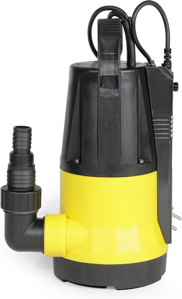 Wiltec Schmutzwasserpumpe mit Sensor 550 W, Tauchpumpe Schmutzwasser mit 2 Modi, Wasserpumpe 12500 l/h, Brunnenpumpe 7 m Förderhöhe & 7 m Tiefe 6