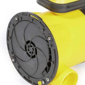 Wiltec Tauchpumpe mit Schwimmer 400 W, flachabsaugende Pumpe bis 1 mm, Tiefbrunnenpumpe 5 m Förderhöhe und 7 m Tiefe, Flachsaugerpumpe für Klarwasser 16